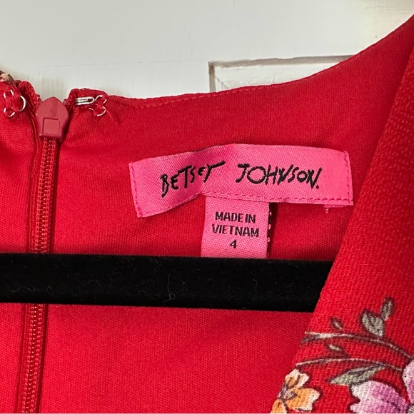 Betsey Johnson Red Puff Sleeve Maxi Dress - Picture 3 of 5